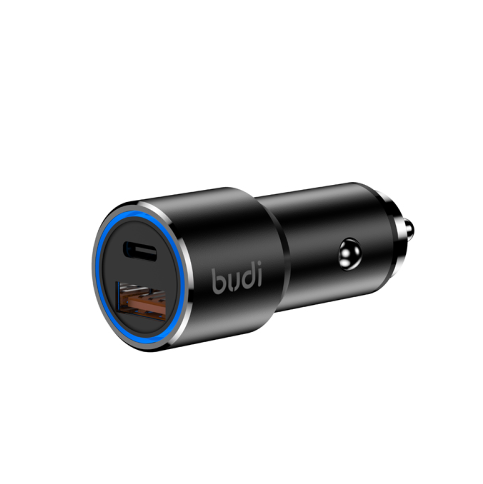 38W PD&QC 2 Ports Ring Led Indicator Aluminium Car Charger - Image 2