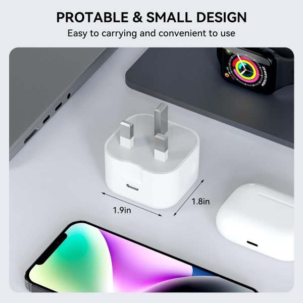 20W Type USB C Charger Plug, USB-C Fast Power Adapter, Type C Power Adapter for iPhone 15/14/13/12/11/Plus/Pro/Pro Max/XS/SE/iPad, AirPods etc - Image 2