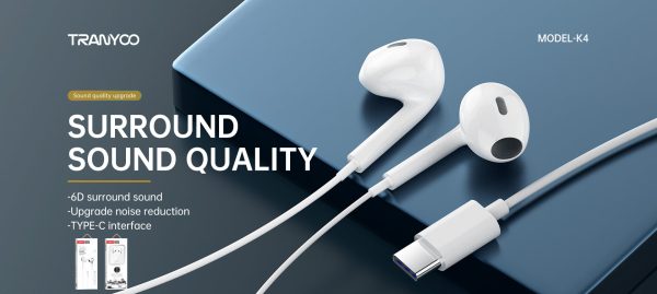 TRANYOO Type C In ear Earphone Model K4 - Image 7