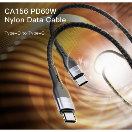 CA156 1.2Meter 60W Aluminum Alloy Nylon Braided Cable | Type-C To Type-C Fast Charge Data Cable - Image 2