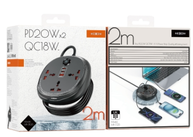 MOXOM 2M  PD20W  QC18W 6 in 1 Power Strip - Image 3