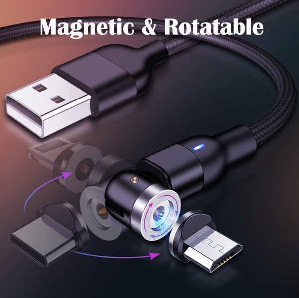 Gadgets - 540 Degree Rotatable Magnetic Charger For All Types Gaming Cord Wire - Image 2