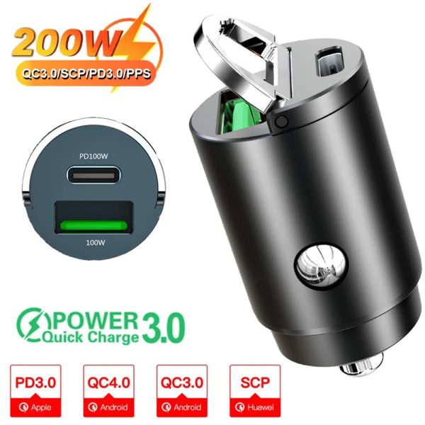 Car Charger (5A-200W) Fast Charing 2x(USB Port 12-24V) Cigarette Socket Car USB-C Charger - Image 19