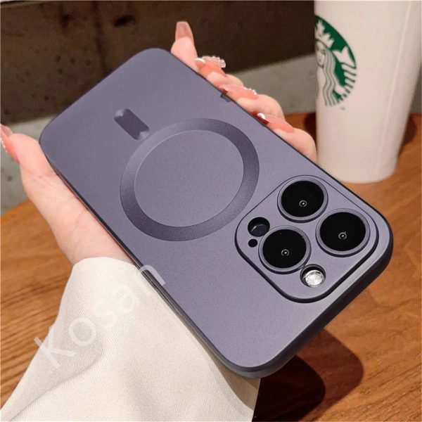 Luxury Magsafe Magnetic Phone Case Lens Protection Frosted Case Wireless Charging Case for iPhone 15 11 13 12 14 Pro Max Plus - Image 11