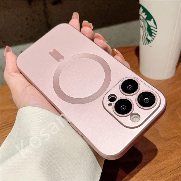 Luxury Magsafe Magnetic Phone Case Lens Protection Frosted Case Wireless Charging Case for iPhone 15 11 13 12 14 Pro Max Plus - Image 8