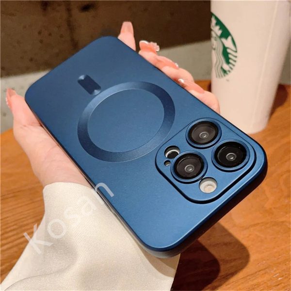 Luxury Magsafe Magnetic Phone Case Lens Protection Frosted Case Wireless Charging Case for iPhone 15 11 13 12 14 Pro Max Plus - Image 12