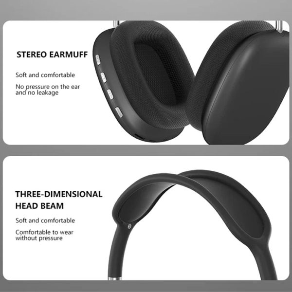 New P9 Pro Max Air Wireless Bluetooth Headphones Noise Cancelling Mic Pods Over Ear Sports Gaming Headset For Apple - Image 2