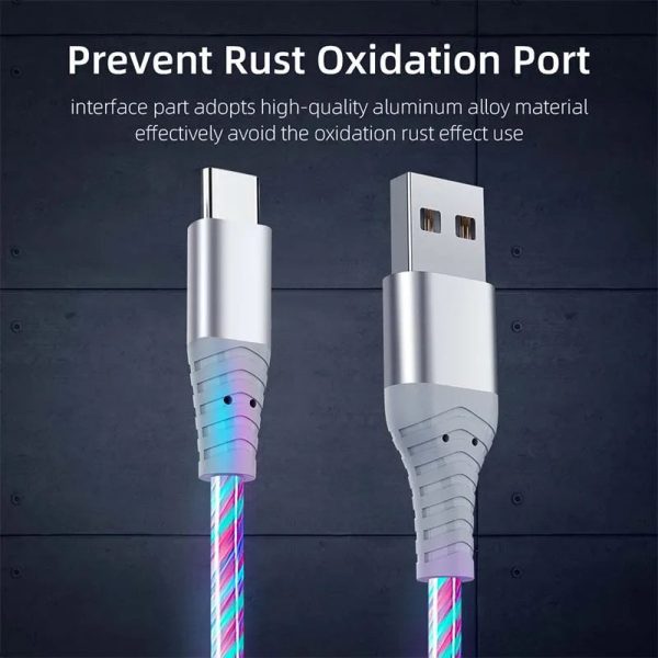 Luminous USB Type C Cable 3A Fast Charging Data Cord - Image 2