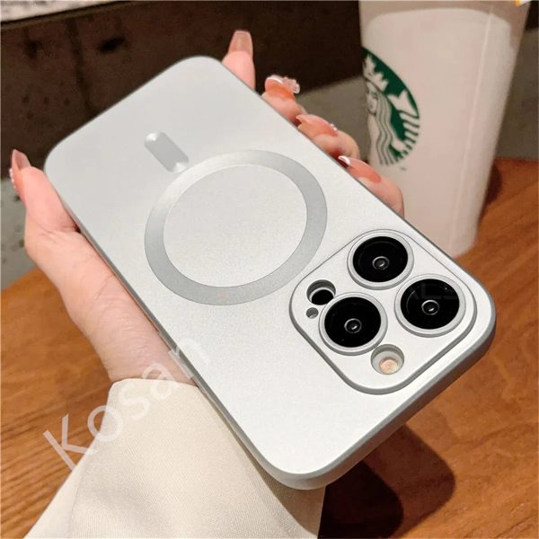 Luxury Magsafe Magnetic Phone Case Lens Protection Frosted Case Wireless Charging Case for iPhone 15 11 13 12 14 Pro Max Plus - Image 13