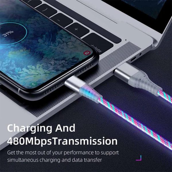 Luminous USB Type C Cable 3A Fast Charging Data Cord - Image 7