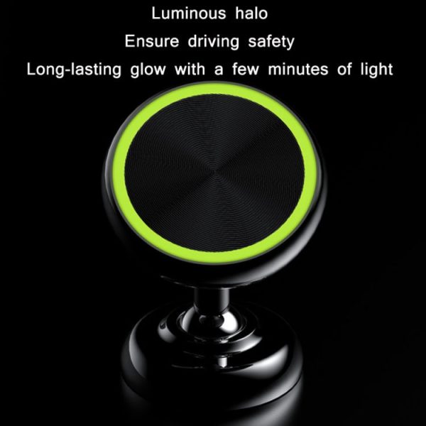 Car Aluminum Alloy Magnetic Mobile Phone Holder-Silver (Luminous) - Image 2