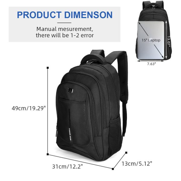 Men Women Laptop Backpack 40L Large Waterproof Rucksack Travel School Bag - Image 8