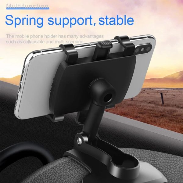 360° Universal Car phone Holder For Dashboard / Rearview Mirror / Sun Visor - Image 3