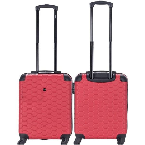 Eagle Lightweight ABS Hard Shell Luggage Suitcase - 4 Wheels - Carry-On Spinner Red - Image 3