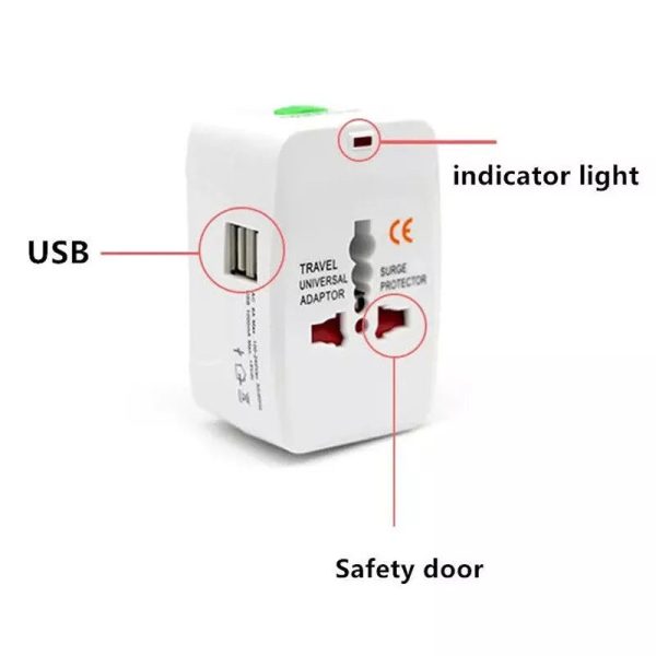 Universal Travel Adapter World Wide Use New Plug Charger UK EU US USB Port - Image 5