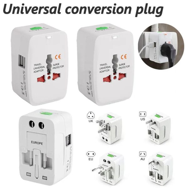 Universal Travel Adapter World Wide Use New Plug Charger UK EU US USB Port - Image 6